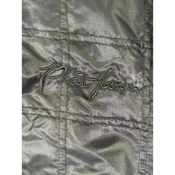 Phat Farm mens XLarge reversable wool blend varsity jacket Grey, yellow and blac - Picture 9 of 15